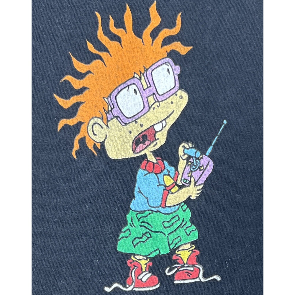 Nickelodeon Rugrats Cartoon Short Sleeve Black T-shirt Men's Sz Small Chuckie - Picture 3 of 6